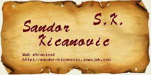 Šandor Kićanović vizit kartica